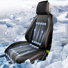 의풍인스 최신형 자동차 통풍시트 28팬 쿨링시트 기능성방석 저소음 쿨시트 승용차 화물차, 브라운/12V-16FAN쿨링+마사지+등받이에어백, 1개