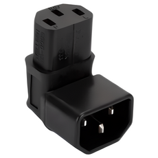 90度彎頭電源線轉接頭 IEC 320 C14 轉 C13 電源轉接器, A款黑色, 1個, 45.5mm