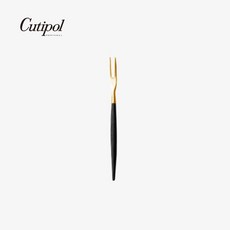 Cutipol GOA系列 12cm霧金面不鏽鋼水果小叉, 黑金, 1個