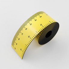磁性邊框尺 磁性吸附 無痕移動 可自由剪裁 雙單位測量, 1個, 磁吸邊框尺黃色