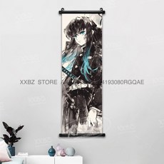 귀멸의칼날 아크릴스탠드 귀칼 장식 스크롤 그림 Kamado Tanjirou Tomioka Giyuu 홈 Kochou Shinobu 캔버스 포스터 선물, [00] 25x75cm(10x30inch), [28] gmzr25-16