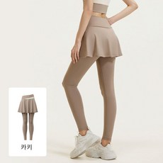 708090 여성 2in1 요가복 하의 하이웨스트 레이어드 일체형 레깅스