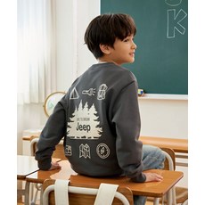 지프 JEEP JEEPKIDS 그린라벨 캠핑 맨투맨KQ5TSU891DG 385771