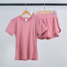 DUCHU. 瑜珈服兩件式套裝 速乾短袖短褲運動套裝