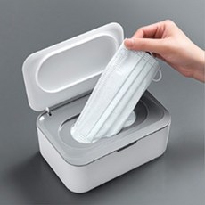 뚜껑형 물티슈케이스 밀폐 위생보관 디스펜서 보관함, 그레이(화이트), 1개