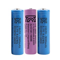 18650 리튬이온배터리 충전지 보호회로장착 과전압방지 2000mAh, 1개, 1개입