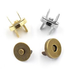 가방 부자재 똑딱이 마그네틱 지갑단추 핀 메탈 자석 단추 14mm, 03핀자석단추14mm블랙