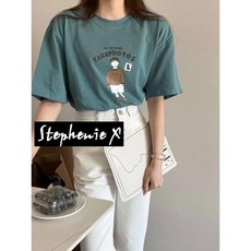 小男孩圖案寬鬆T恤