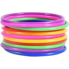 옵타님 12개 플라스틱 링 토스 게임 어린이용 및 야외 속도와 민첩성 연습 무작위 색상, 6 Colors (12 Pcs)