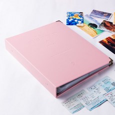PIECES OF MOMENT 相冊 拍立得相冊 追星小卡卡冊 電影票收納, 1個, 糖果淡粉色,單外殼（孔距7CM）