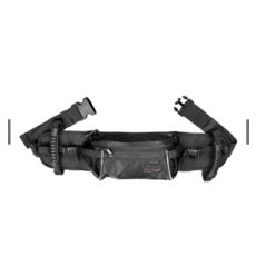 機車騎士多功能腰包，耐磨材質，多隔層收納，人體工學設計，反光條安全, 黑色