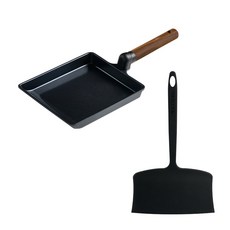 트루쿡 IH 세라믹 대형 계란말이팬 실리콘 자이언트 뒤집개 세트 블랙, 1개