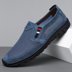 DarjinQD 남성 메쉬 슬립온 여름 운동화 망사 신발 발편한 경량 통기성 스니커즈 여름 니트 메쉬 운동화 망사 단화 남성 런닝화 워킹화 W521