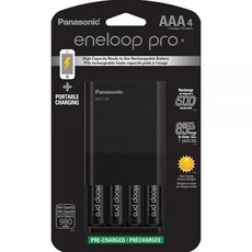 Panasonic 에넬루프 프로 충전기 충전 배터리 AAA 4개 블랙 휴대용 충전 기술 (K-KJ87K3A4BA), Panasonic 에넬루프 프로 충전기 충전 배터리 A