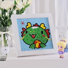 DIY 키링 재료 십이간지 벽시계 액자 열쇠고리 만들기, 1개, 연녹색 Q버전 용