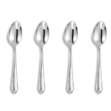 KEAWELL 프리미엄 Astra 4피스 18.8cm(7.4인치) 스푼 세트 - 거울 마감 18/10 스테인리스 스틸 다이아몬드 면 손잡이 식기 세척기 사용 가능 모던 다