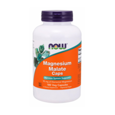 NOW Foods 蘋果酸鎂95mg素食膠囊, 180顆, 1罐