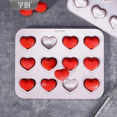 (烘焙廚房)Chefmade學廚 WK9916金色12連杯心型瑪德蓮蛋糕模 香檳金瑪德蓮愛心模 愛心馬德琳蛋糕模, 1個