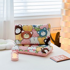 Baby童衣 兒童卡通棉質枕 寶寶安撫枕 幼稚園男女童午睡枕 男女寶寶雙面用枕 11718, 【雙面枕】兔兔熊熊