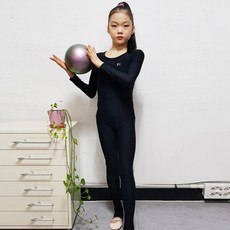 한디자인 리듬체조 연습복 F/W 데일리 스키니 올인원 고리바지 (블랙)