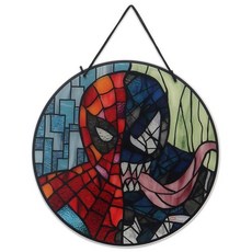 Marvel Spider-Man and Venom Hanging Acrylic Wall Decor - Epic Spidey Sign for Bedroom or Movie Roo, Red/Black