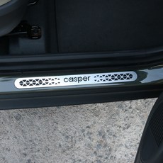 [모터스파이] 현대 호환 캐스퍼 도어 사이드 스텝 메탈 아크릴 로마크판 부착형 몰딩, B도어스텝(25년이후)