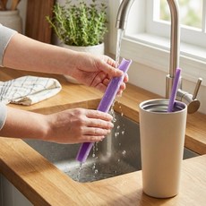 개방형 다회용 실리콘 28cm 롱빨대 2P 1세트, 1개, 2개