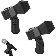 AkNebriax 2개 세트 마이크 홀더 클립식 나사 변환 어댑터 포함 간단한 설치 스탠드 클립 조정 가능 암나사 부착, 1개, 상세페이지 참조