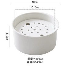 陶瓷蒸鍋 蒸菜碗 空氣炸鍋專用碗 瀝油盤 果盤, 白色, 1個