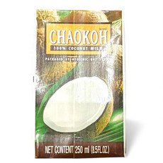 CHAOKOH 100%椰奶 250ml - 泰國進口，濃郁香醇，天然無添加，各式料理、甜點及飲品適用, 250g, 1個