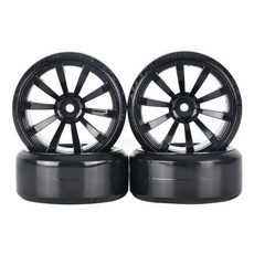 부드러운 드리프트 타이어 어댑터 1/10 RC 모델 자동차 차량 액세서리 사쿠라 D5 YOKOMO 63x26mm 12mm 4 개, A-Black