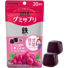 UHA 미카쿠토 구미 서플리 철분, 3개, 40정