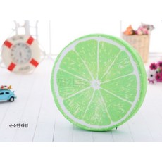 수박 모양 3D 과일쿠션 귀여운 여름 인테리어 소파 사무실 낮잠 베개 커버 세탁 가능, 라임
