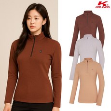 콜핑 여성 겨울 골조직 보온 기본 등산 긴팔 반집업 티셔츠 KSC047UT7W