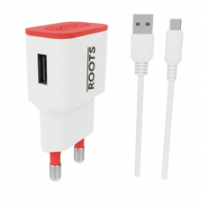 루츠 국내생산 USB 1포트 저전압 DC 5V 2A 저전력 저속충전 어댑터 홈캠 충전기 + C타입 1M 케이블 포함, 화이트, 1개
