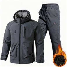ANYOU 남자 겨울 방풍 방수 기모 보온 상하의 세트 아웃도어 방한복 따듯한 캐주얼 등산복