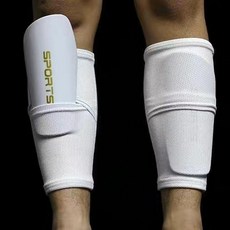 運動 輕薄透氣護腿板套 專業足球護具, 白色, 1個