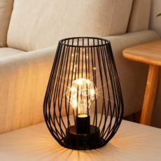 JHYDESIGN 메탈 배터리 조명 인테리어, 블랙