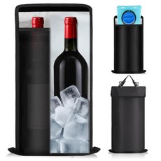 TUDEQU 와인 여행용 단열 와인 백 누출 방지 쿨러 운반 손잡이 포함 와인 캐리어 2병 와인 토트백 2개 파티 피크닉 크리스마스 약혼용 와인 병 2개, TUDEQU 와인 여행용 단열 와인 백, 누출 방지 쿨