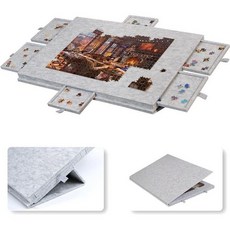 퍼즐 테이블 취미 받침대 수납 서랍 책상 보드판 보관 에스앤지 77x53.6x4.2cm, 1개, 실버그레이 1000장 77x53.6x4.2 cm
