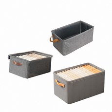 可摺疊陽離子衣物收納籃/盒/箱，衣櫃/衣櫥收納，內衣儲物整理箱, 灰色, 1個