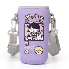 위즐 캐릭터 물병 가방, 핑크+라벤더, 1세트