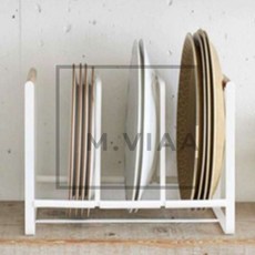 엠비아6 주방정리 접시 거치대 3단 접시렉 식기건조대