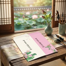 불교 한지 연꽃 봉투(1봉지 50장), white
