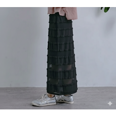 薄紗蛋糕長裙 高腰顯瘦透氣舒適 時尚百搭
