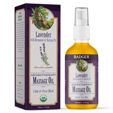 BADGER 芳香療法按摩油 薰衣草佛手柑&香脂阿特拉索, 1個, 118ml