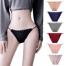 冰絲蕾絲邊細帶內褲 涼感低腰三角褲 性感舒適款, 粉色