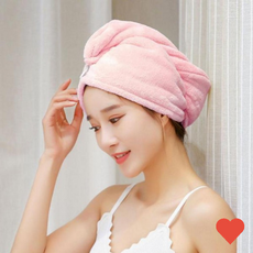 속옷정리함 극세사 긴 머리 헤어 타올 말리는 머릿, 02헤어타올-그린