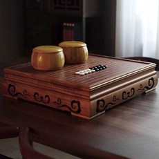 원목 바둑판 세트 오목판 휴대용 취미, 1개, 노운자 양면 볼록 죽항아리