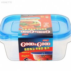 굿앤굿 850ml 직사각 플라스틱 밀폐용기 2P 대용량식재료정리 가벼운도시락통 남은반찬보관, 2개